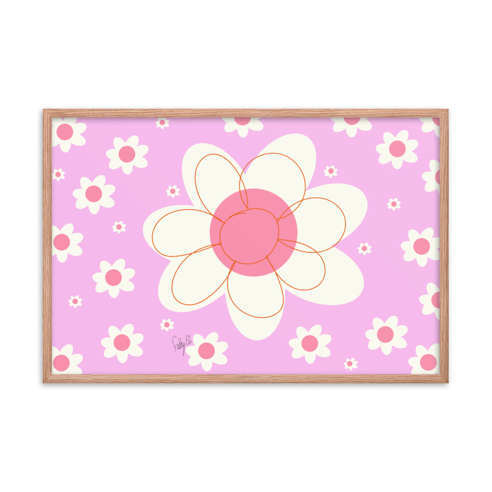 Yellow flower framed poster