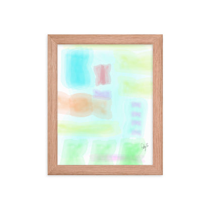 Watercolor abstract framed poster