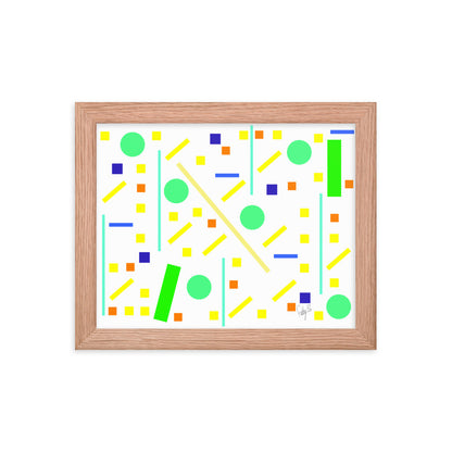 Squares and petite rectangles (white) framed poster