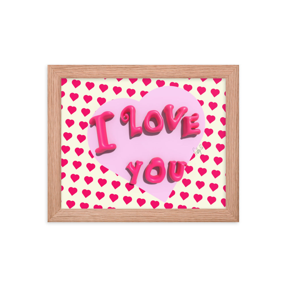 I love you heart framed poster