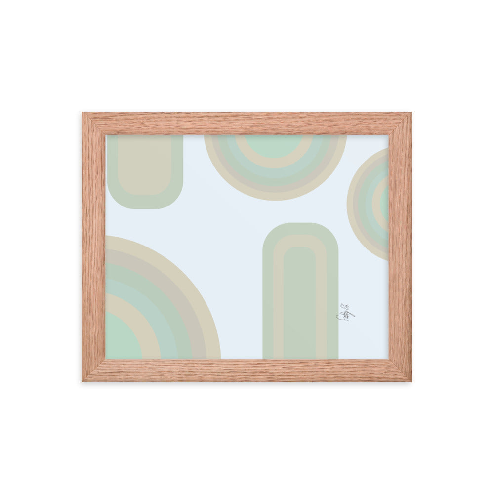 Neutral patterns blue framed poster