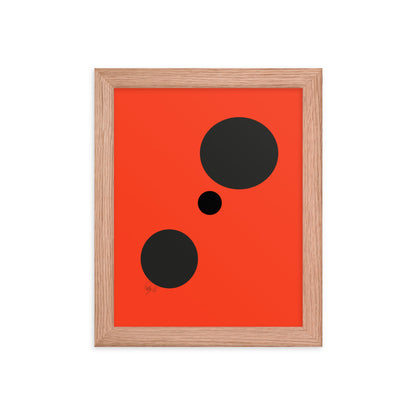 Dots orange framed poster