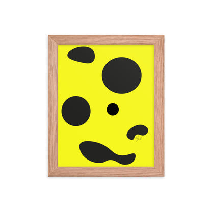 Dots yellow framed poster