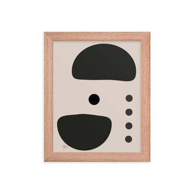 Dots taking sides Light pale framed poster