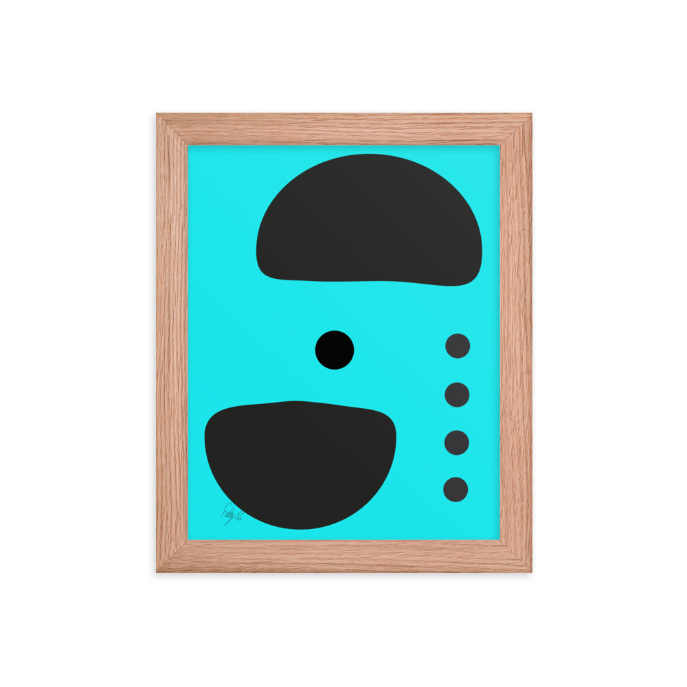 Dots taking sides blue framed poster