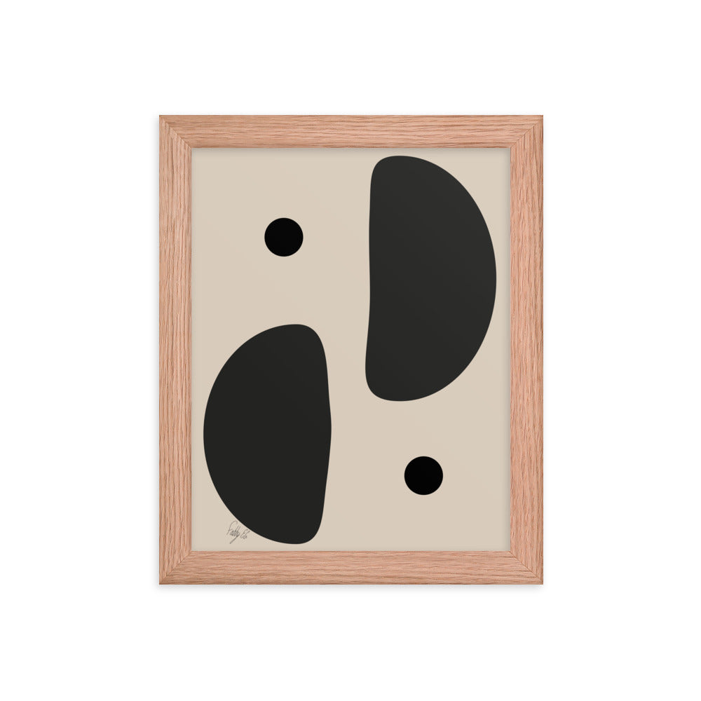 Mirror effect dots pale framed poster