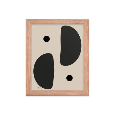Mirror effect dots pale framed poster