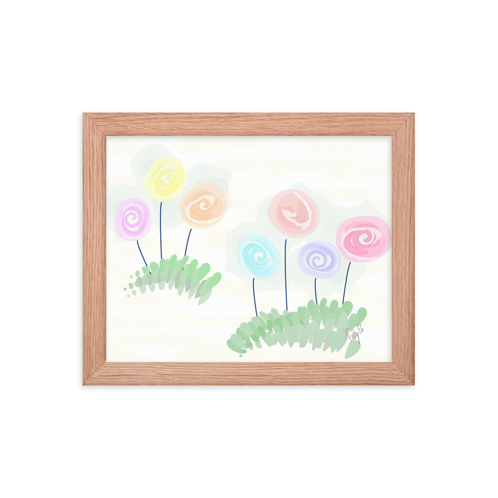 Women’s day flowers framed poster