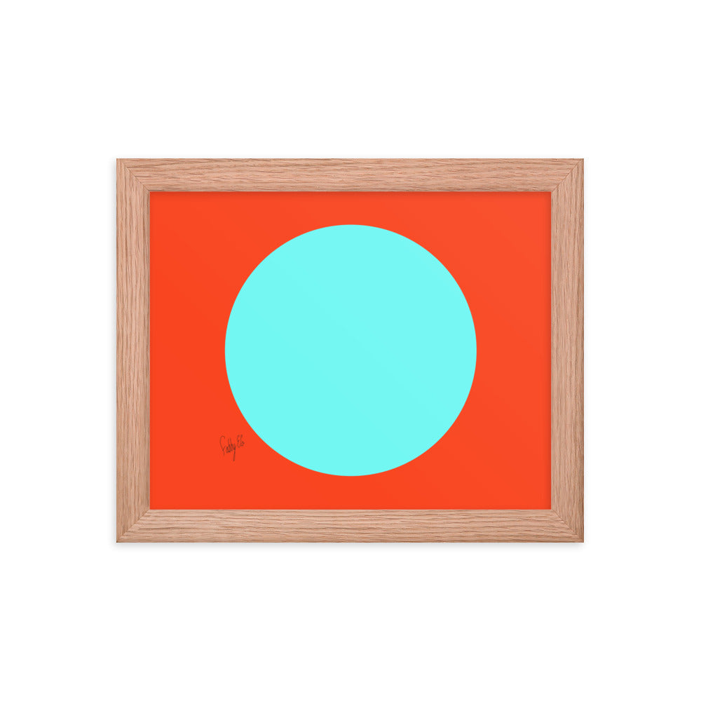 Circling around orange framed poster