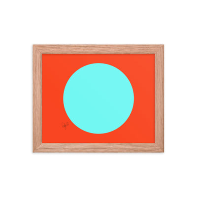 Circling around orange framed poster