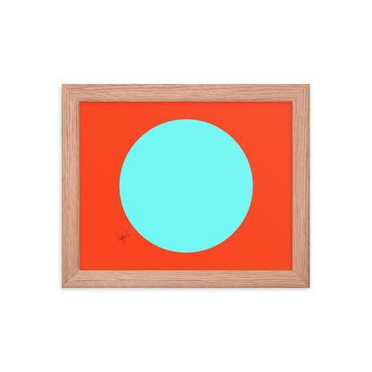 Circling around orange framed poster