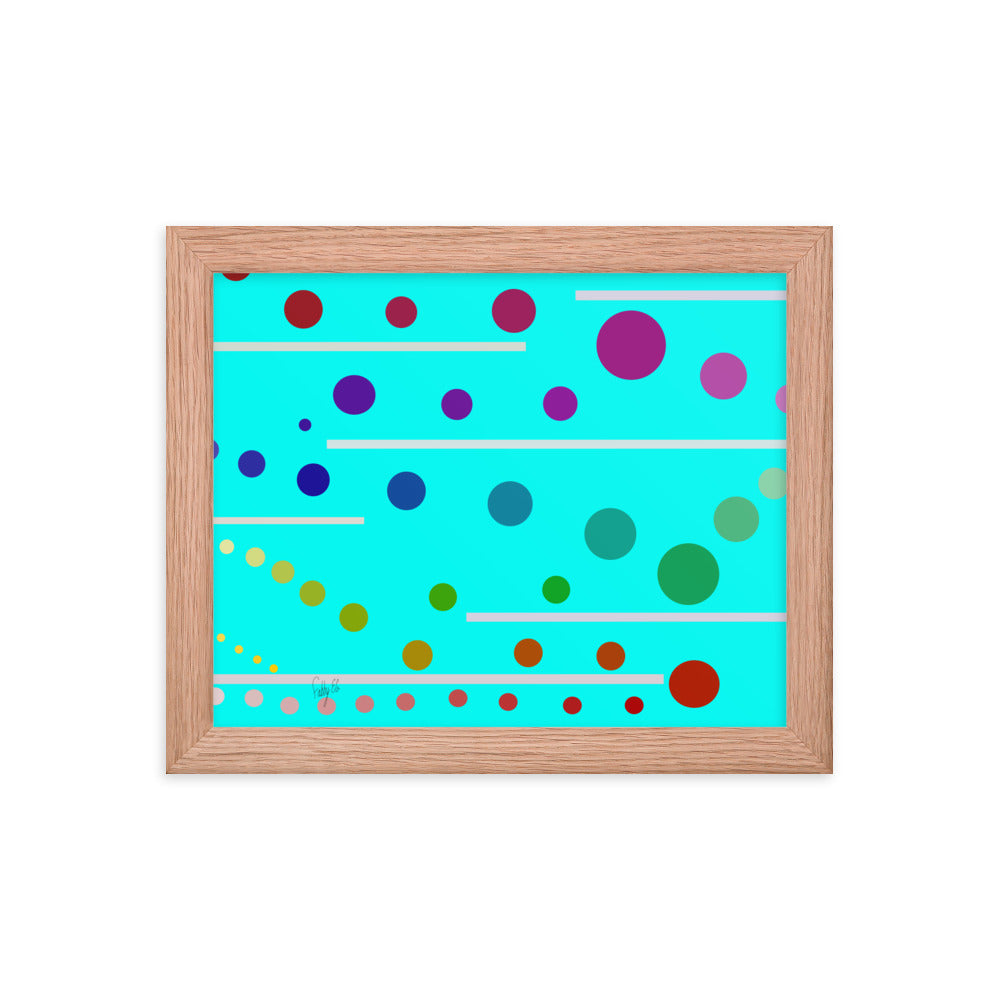 Follow along cyan blue framed poster