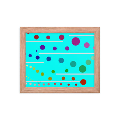 Follow along cyan blue framed poster