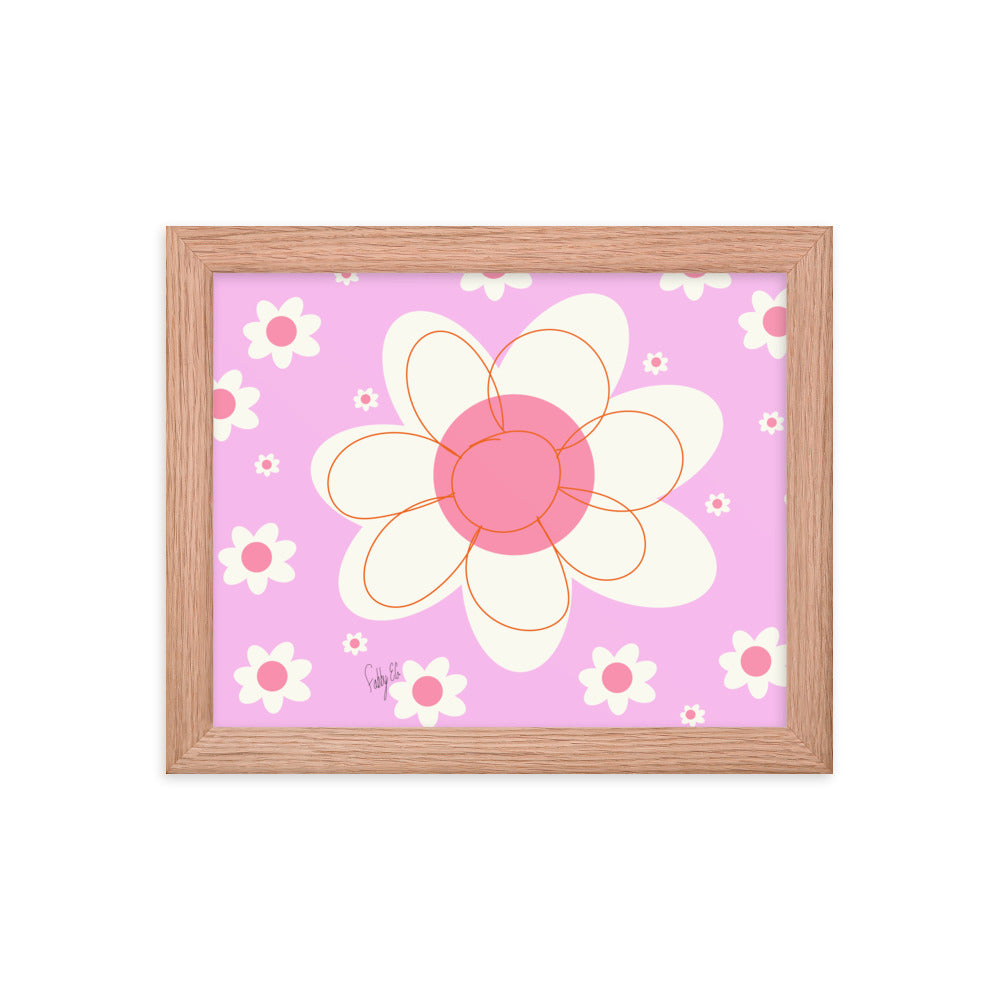 Yellow flower framed poster