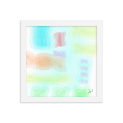 Watercolor abstract framed poster