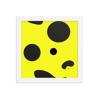 Dots yellow framed poster