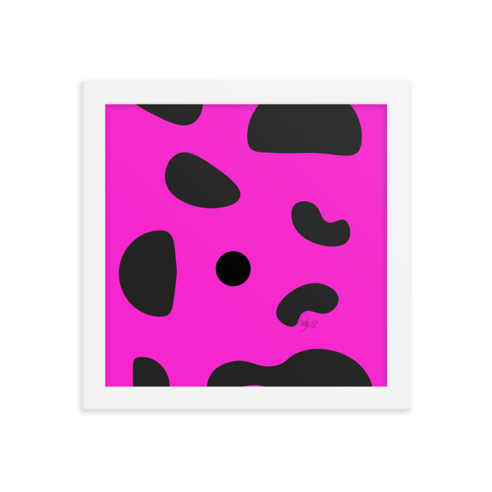 Dots pink framed poster