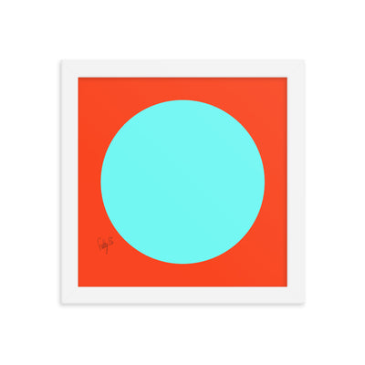 Circling around orange framed poster