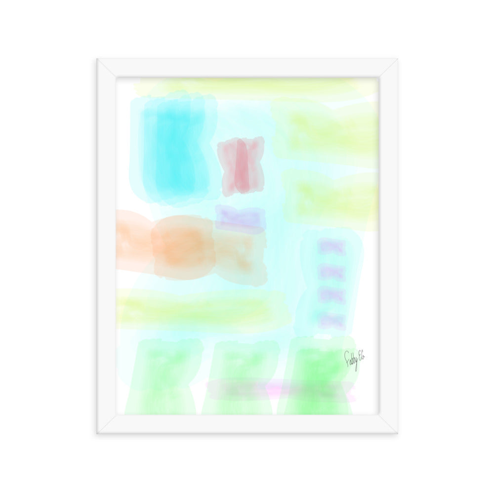 Watercolor abstract framed poster