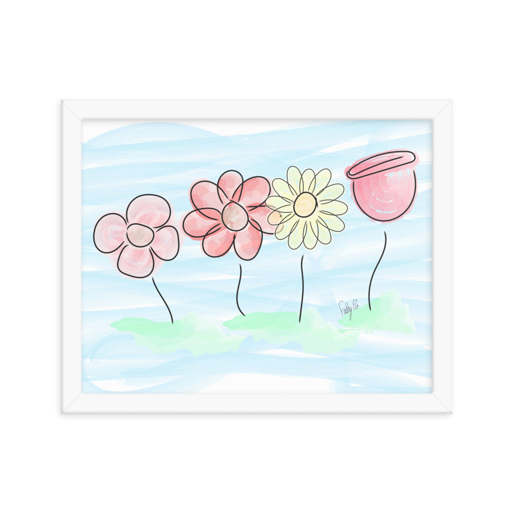 Buying myself four flowers framed poster