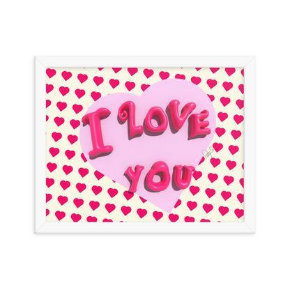 I love you heart framed poster