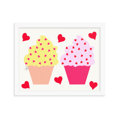 In memory of love cupcakes framed poster