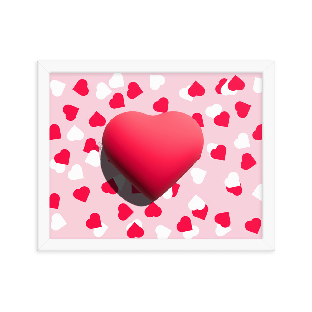 Valentines heart for love framed poster