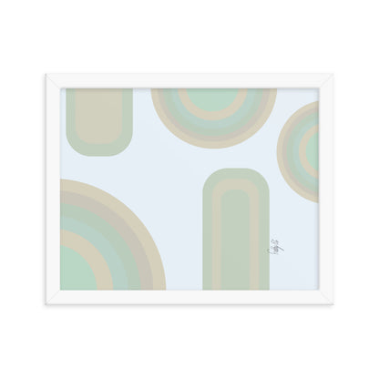 Neutral patterns blue framed poster