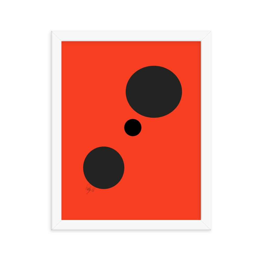 Dots orange framed poster