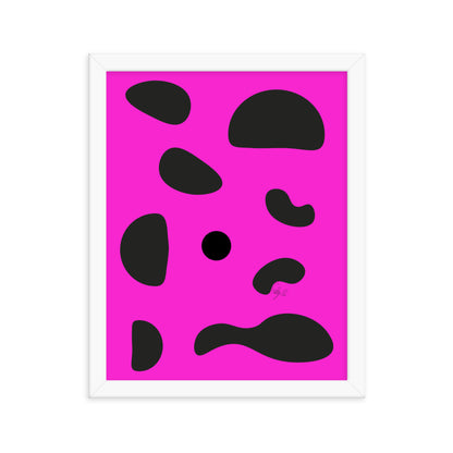 Dots pink framed poster