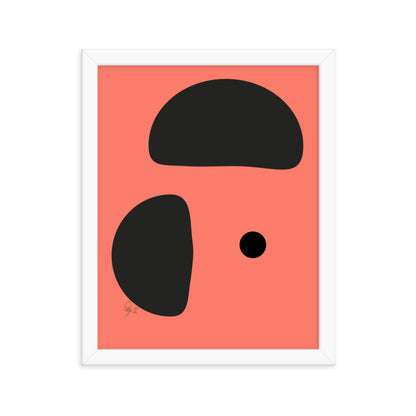 Opposite dots salmon framed poster