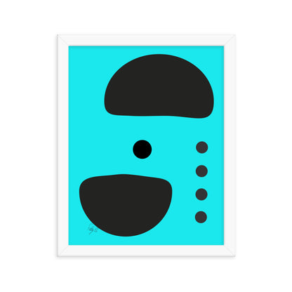 Dots taking sides blue framed poster