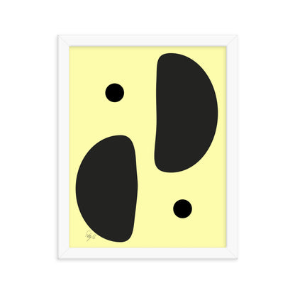 Mirror effect dots yellow warmth framed poster