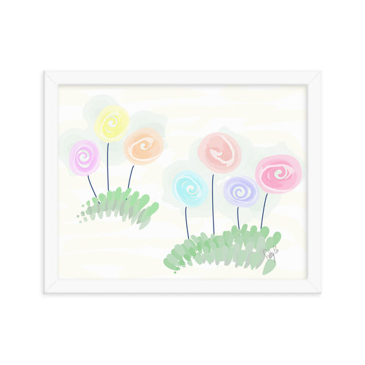 Women’s day flowers framed poster