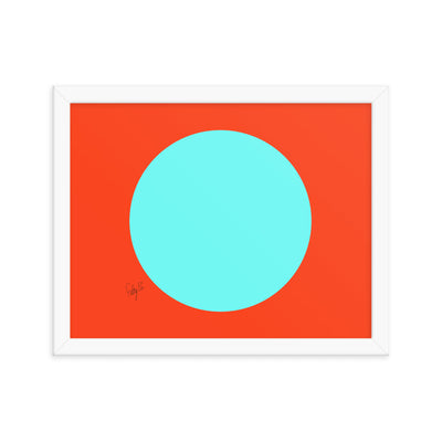 Circling around orange framed poster