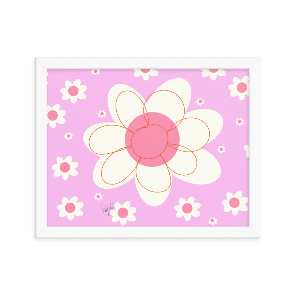 Yellow flower framed poster