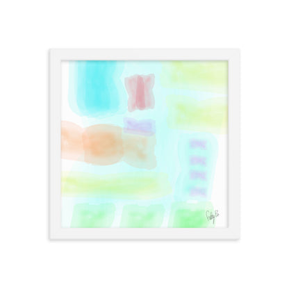 Watercolor abstract framed poster