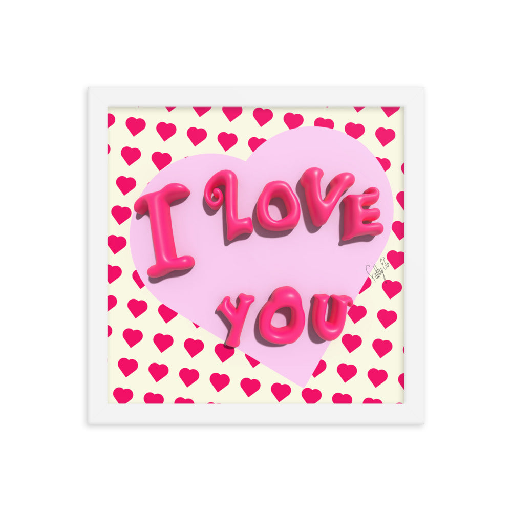 I love you heart framed poster