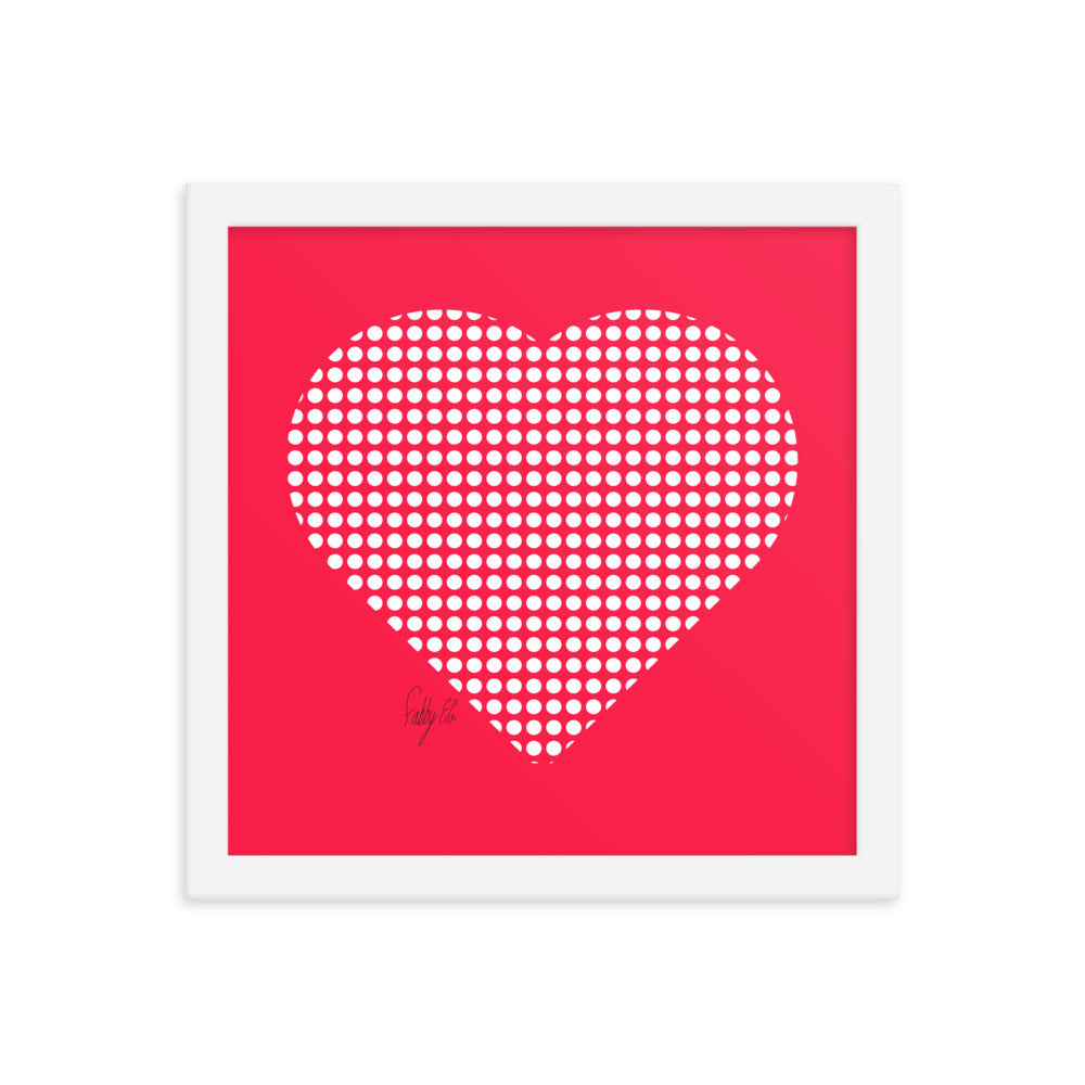 In love (dotted heart) framed poster