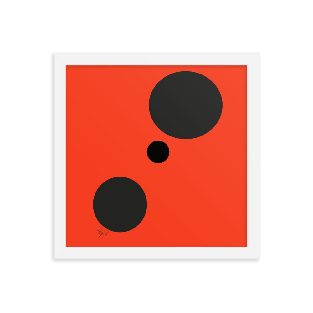 Dots orange framed poster