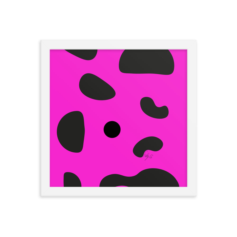 Dots pink framed poster