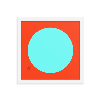 Circling around orange framed poster