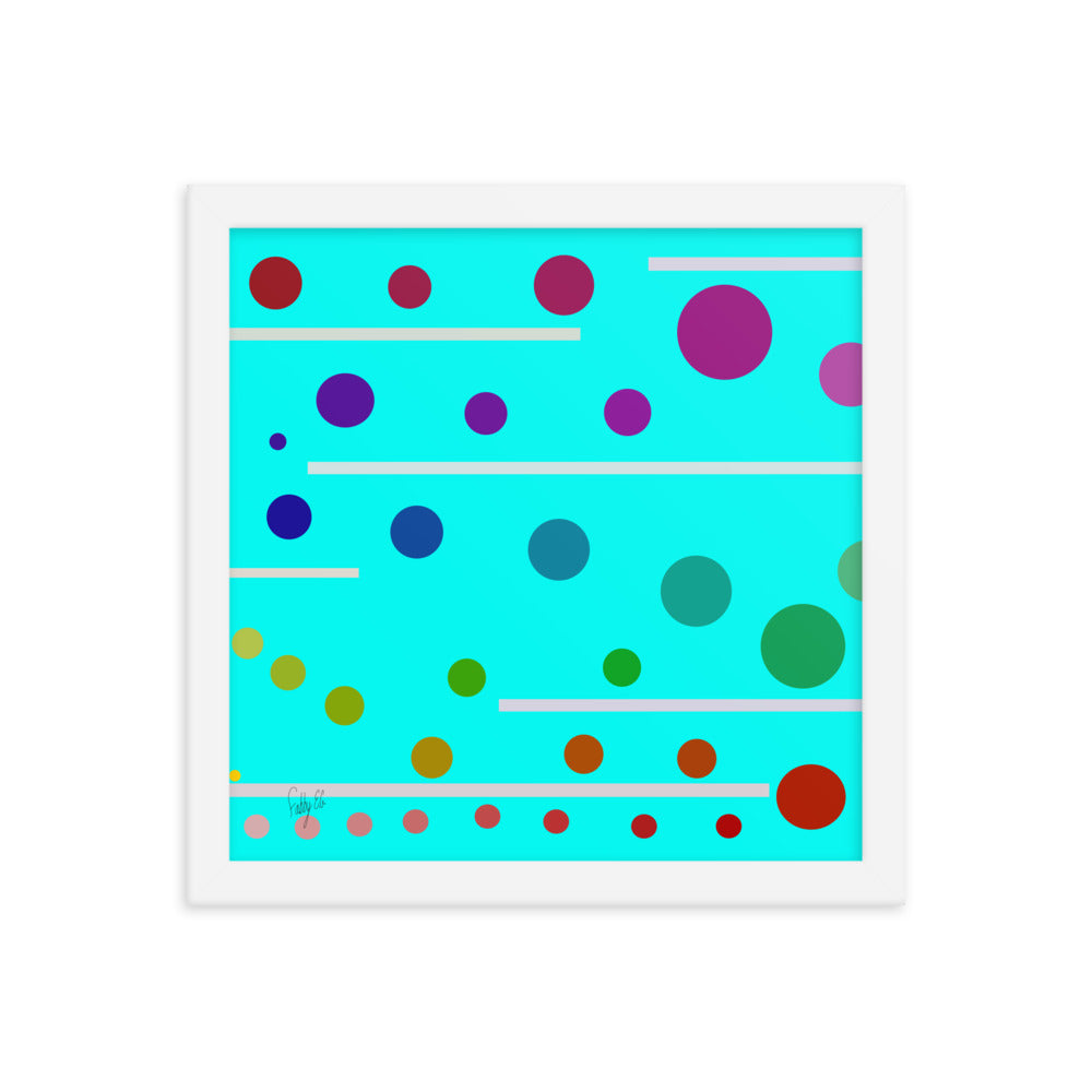 Follow along cyan blue framed poster