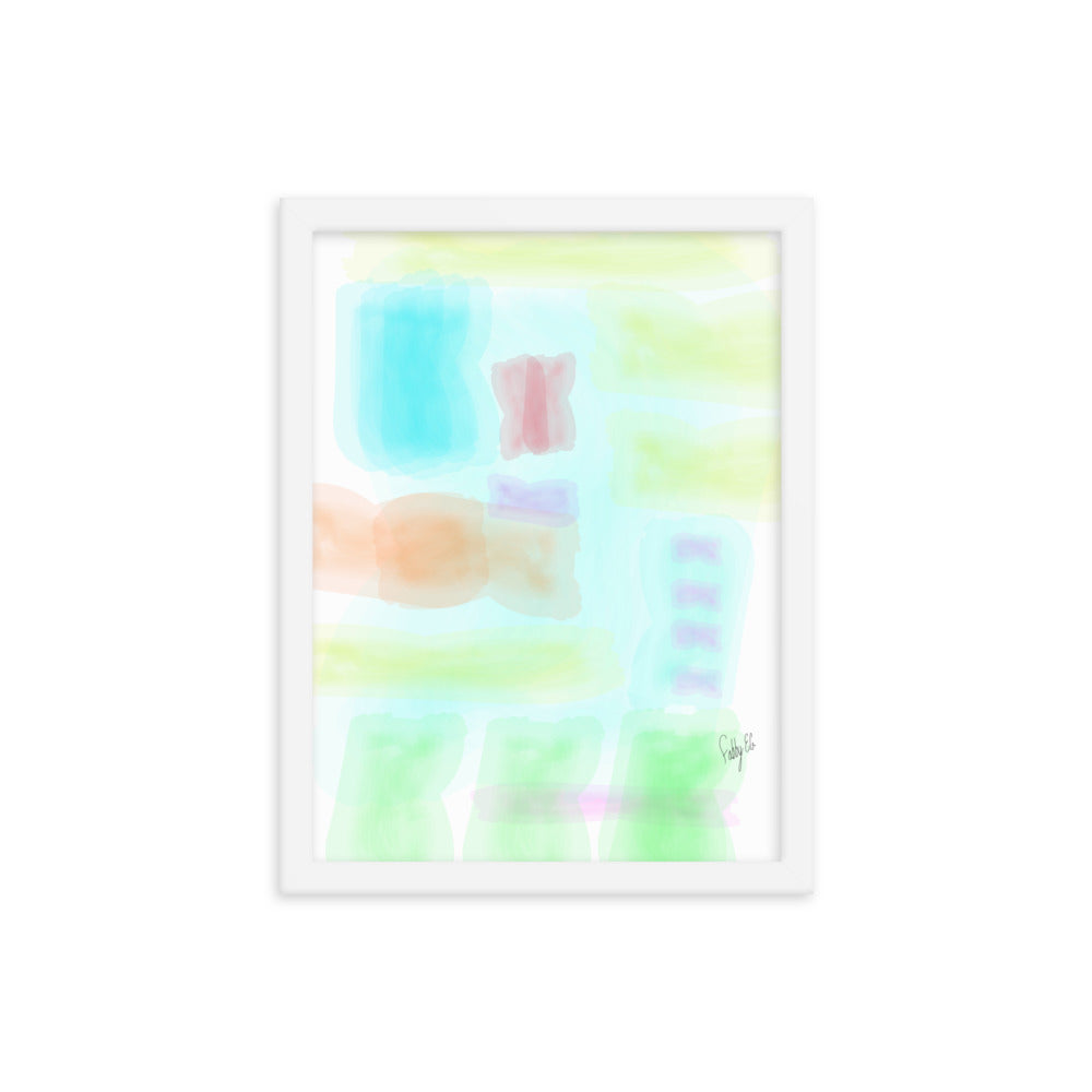 Watercolor abstract framed poster