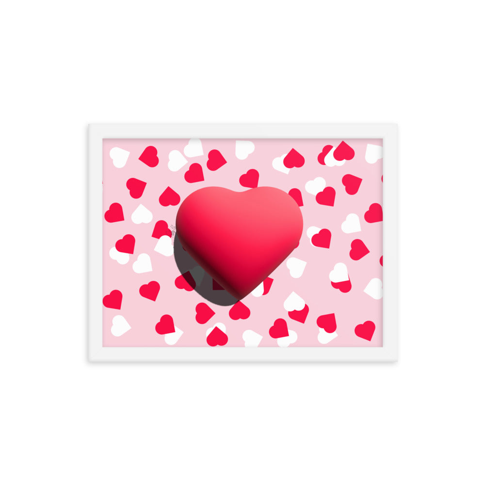 Valentines heart for love framed poster