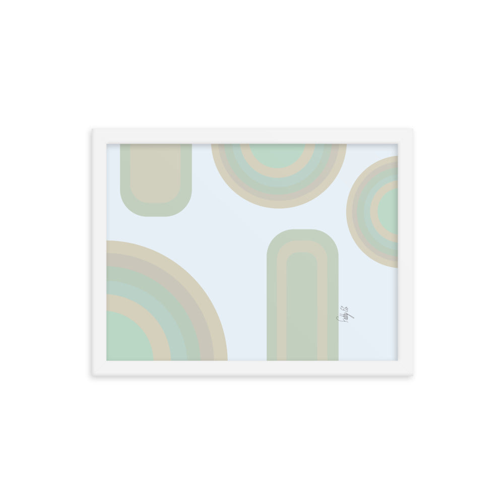Neutral patterns blue framed poster