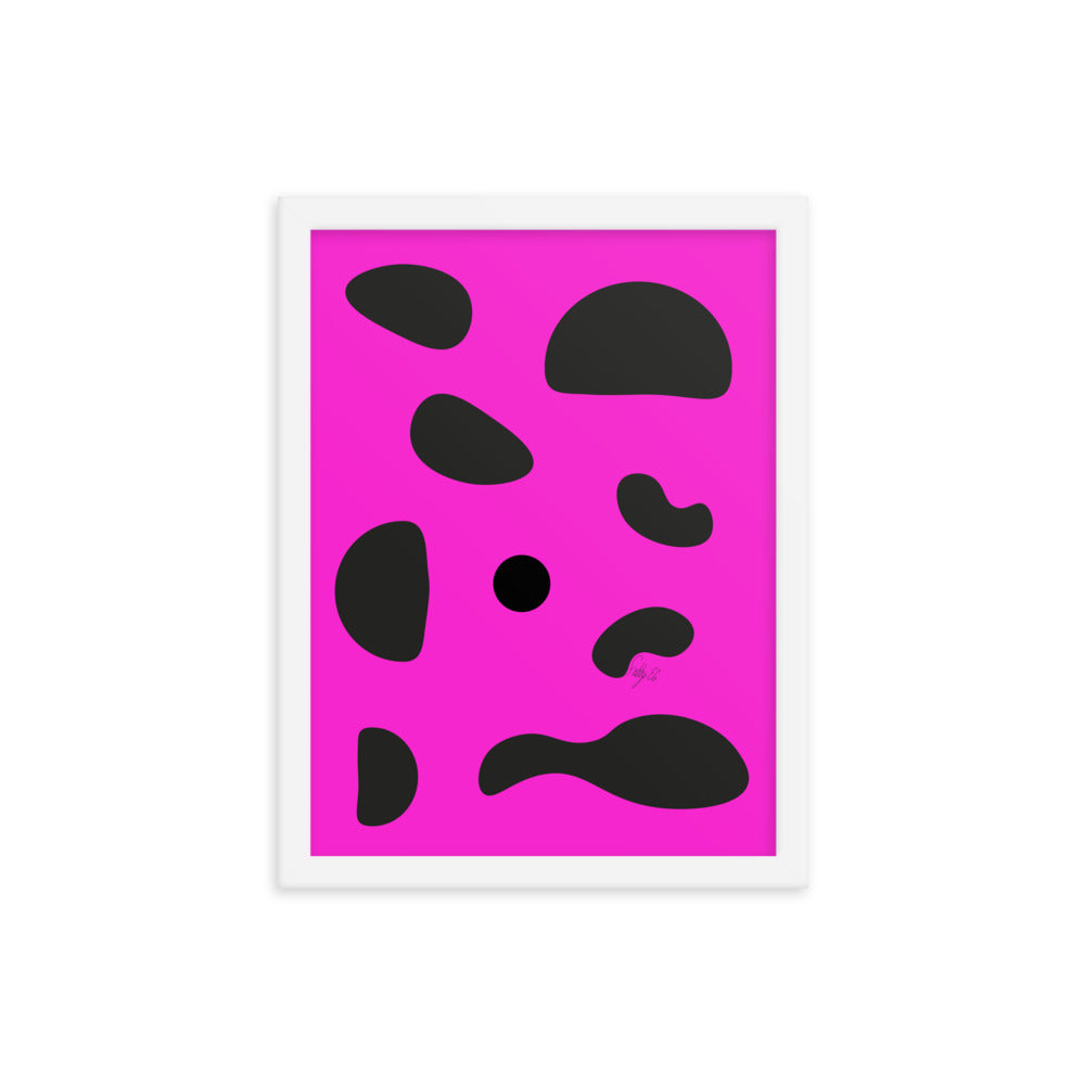 Dots pink framed poster