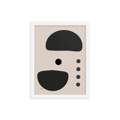 Dots taking sides Light pale framed poster
