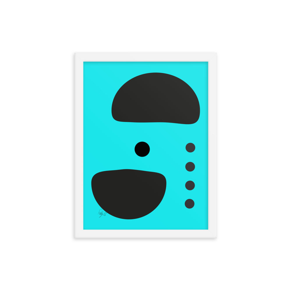 Dots taking sides blue framed poster