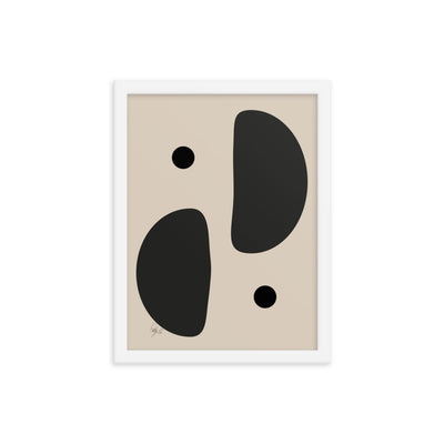Mirror effect dots pale framed poster